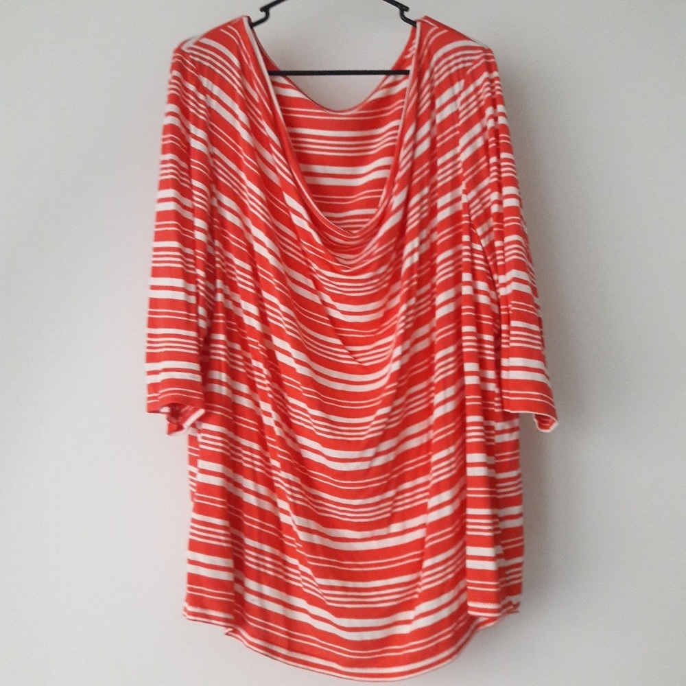 🔻Lane Bryant striped drape-neck tee 26/28